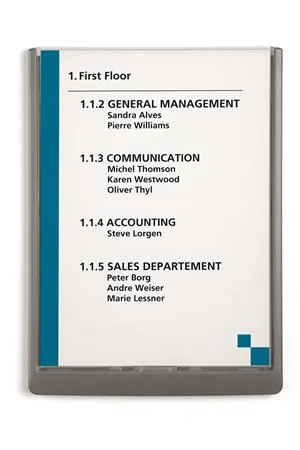 Informačná tabuľa, 210x297 mm, DURABLE „CLICK SIGN”, sivá 4