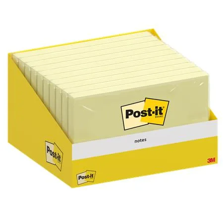 Samolepiaci blok, 76x127 mm, 100 listov, 3M POSTIT, žltá 2