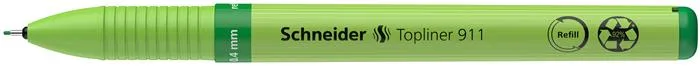 Liner, 0,4 mm, vymeniteľná náplň, recyklované telo, SCHNEIDER "Topliner 911", zelená 3
