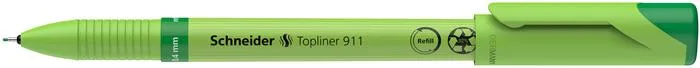 Liner, 0,4 mm, vymeniteľná náplň, recyklované telo, SCHNEIDER "Topliner 911", zelená 4