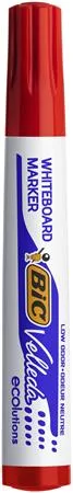 Popisovač na flipchart a tabuľu, 1,4 mm, kužeľový hrot, BIC" Velleda ecolutions", červená 2