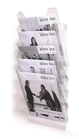 Stojan na prospekty, stolový a nástenný, stojatý, A4, DURABLE "COMBIBOXX® XL", priehľadná 2