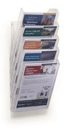 Stojan na prospekty, stolový a nástenný, stojatý, A4, DURABLE "COMBIBOXX® XL", priehľadná 4