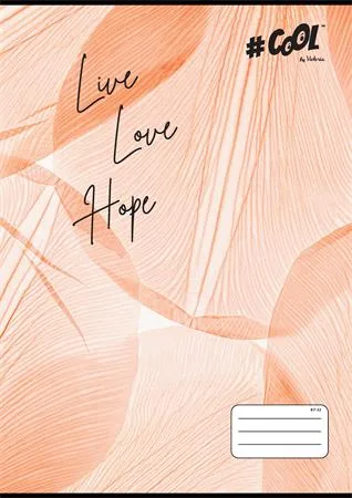 Zošit, A4, štvorčekový, 32 listov, COOL BY VICTORIA, "Live-love-hope", "87-32" 2
