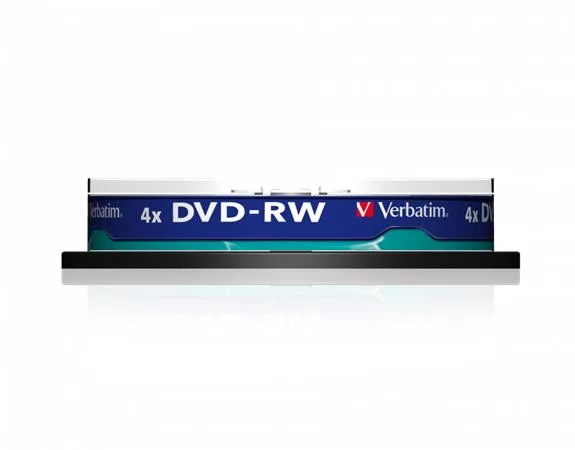 DVD-RW disk, prepisovateľný 4,7GB, 4x, 10 ks, cake box, VERBATIM 2