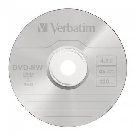 DVD-RW disk, prepisovateľný 4,7GB, 4x, 10 ks, cake box, VERBATIM 3