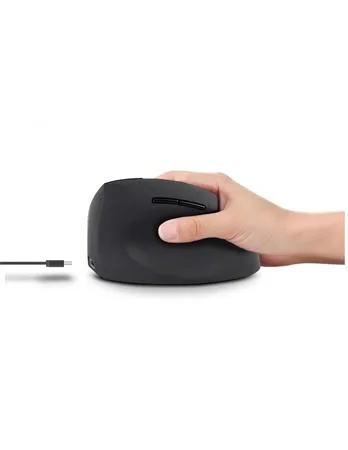 Myš, bezdrôtová, vertikálna, USB, URBAN FACTORY "Ergo Next", čierna 5