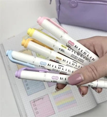 Zvýrazňovač, sada, 1,4/4 mm, obojstranný, ZEBRA "Mildliner Highlighter Gentle", 5 rôznych farieb 2