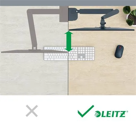 Rameno na jeden monitor, LEITZ "Ergo", tmavosivá 3