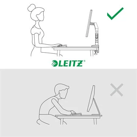 Rameno na jeden monitor, LEITZ "Ergo", tmavosivá 7