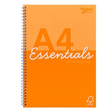 Špirálový zošit, A4, linajkový, 80 listov, PUKKA PAD "Unipad Essentials Jotta", mix 2
