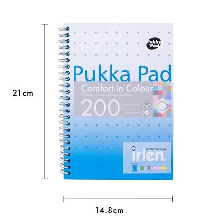 Špirálový zošit, A5, linajkový, 100 listov, PUKKA PAD "Irlen Jotta Turquise" 2