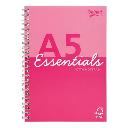 Špirálový zošit, A5, linajkový, 80 listov, PUKKA PAD "Unipad Essentials Jotta", mix 2