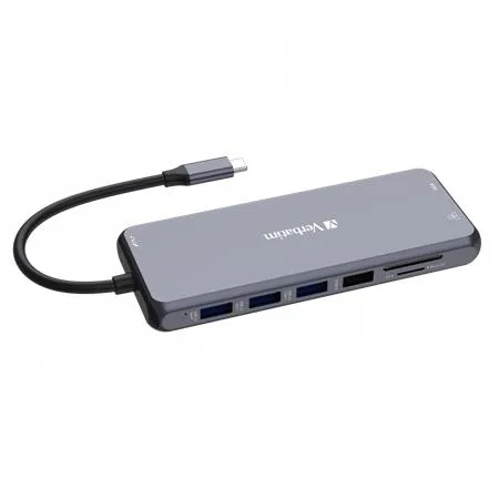 USB HUB, USB-C PD/2xHDMI/VGA/LAN/3xUSB/USB-C/2xUSB 2.0/SD/mSD/3,5jack VERBATIM 2