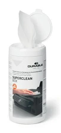 Čistiace utierky na plastové povrchy, 100 ks, DURABLE "SUPERCLEAN BOX 100" 2