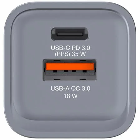Sieťová nabíjačka, 1xUSB-C PD (35W), USB-A QC 3.0, EU/UK/US, GaN, VERBATIM 2