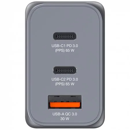 Sieťová nabíjačka, 2xUSB-C PD (65W), USB-A QC 3.0, EU/UK/US, GaN, VERBATIM 5