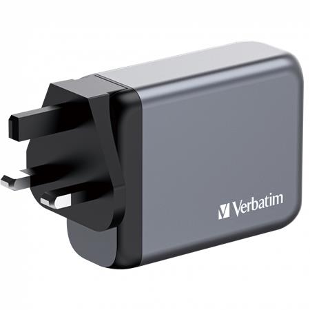 Sieťová nabíjačka, 2xUSB-C PD (100W), USB-C PD (65W), USB-A QC 3.0, EU/UK/US, GaN, VERBATIM 2