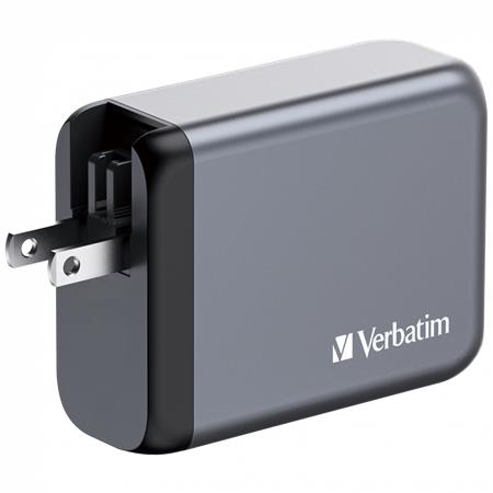 Sieťová nabíjačka, 2xUSB-C PD (100W), USB-C PD (65W), USB-A QC 3.0, EU/UK/US, GaN, VERBATIM 3