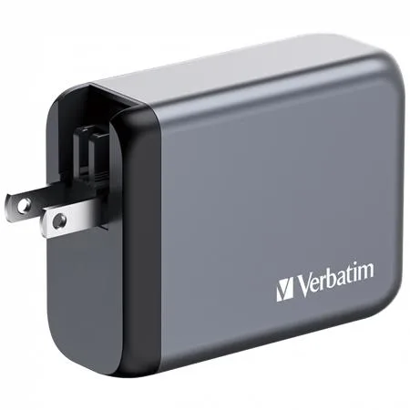Sieťová nabíjačka, 2xUSB-C PD (100W), USB-C PD (65W), USB-A QC 3.0, EU/UK/US, GaN, VERBATIM 3