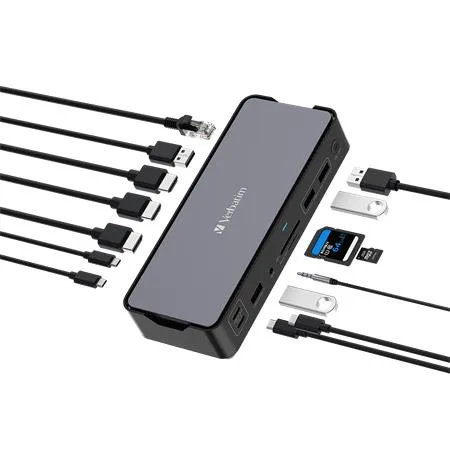 Dokovacia stanica, 15 port, USB-C host, VERBATIM "USB-C Pro CDS-15" 2