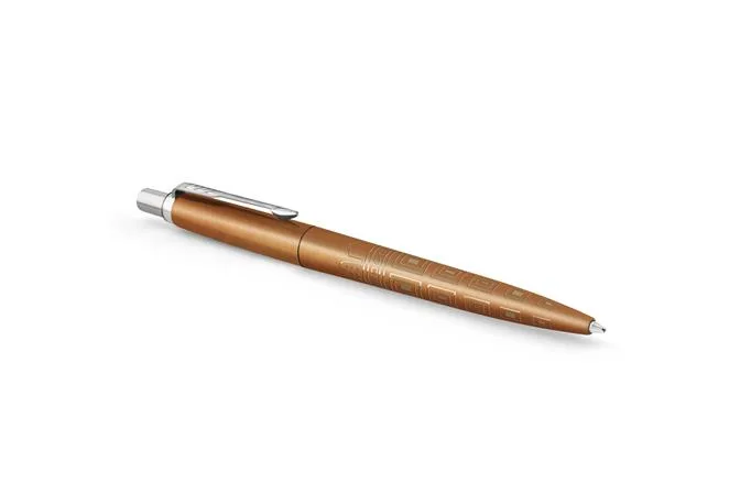 Guľôčkové pero, 0,7 mm, strieborný klip, vzorované telo, PARKER, "Royal Jotter Rome", modrá 2