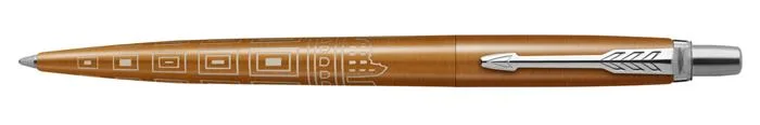 Guľôčkové pero, 0,7 mm, strieborný klip, vzorované telo, PARKER, "Royal Jotter Rome", modrá 3