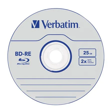 BD-RE BluRay disk, prepisovateľný, 25GB, 1-2x, 1 ks, klasický obal, VERBATIM 2