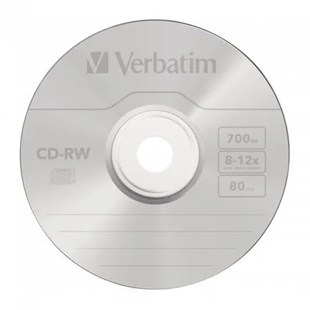 CD-RW disk, prepisovateľný, SERL, 700MB, 8-10x, 10 ks, cake box, VERBATIM 3