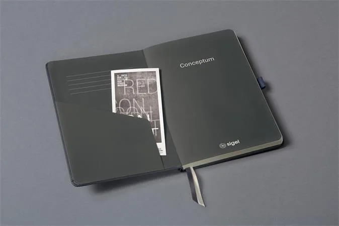 Diár, exkluzívny, A5, linajkový, 97 listov, tvrdá obálka, SIGEL "Conceptum", metalická sivá 5