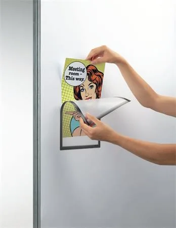 Informačné vrecko, A4, magnetické, DURABLE, sivá 8