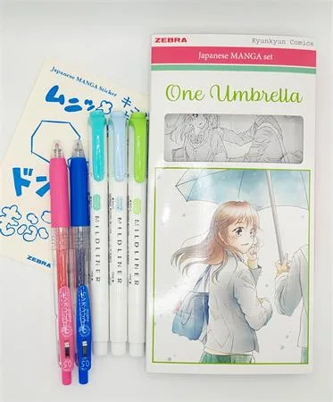 Sada písacích potrieb, ZEBRA "Manga Set, One Umbrella", 5-kusová 2