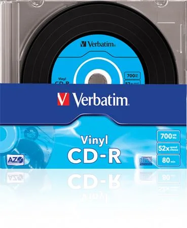CD-R disk, AZO, 700MB, 52x, 10 ks, tenký obal, VERBATIM "Vinyl" 2