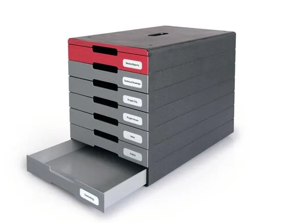 Zásuvkový box, plastový, 7 zásuviek, DURALBE "Idealbox pro 7", červená 2