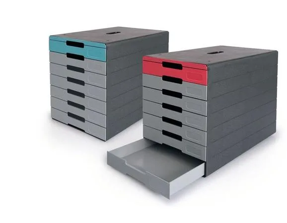 Zásuvkový box, plastový, 7 zásuviek, DURALBE "Idealbox pro 7", červená 4