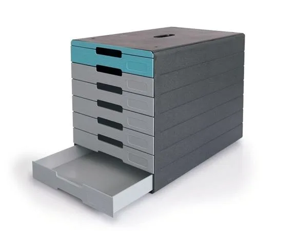 Zásuvkový box, plastový, 7 zásuviek, DURALBE "Idealbox pro 7", modrá 2