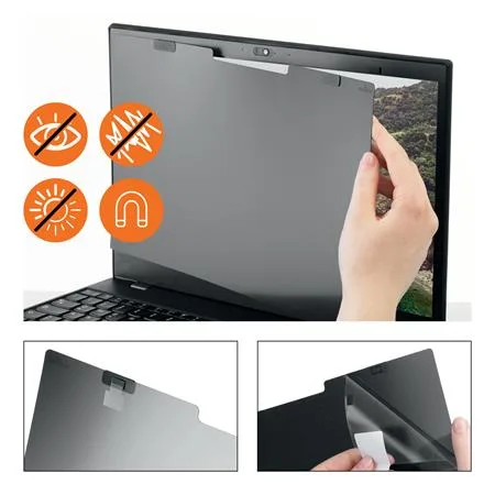 Filter na monitor, s ochranu voči nahliadnutiu, 302x189 mm, 14" 16:10, DURABLE "MAGNETIC 14", magnetický 5