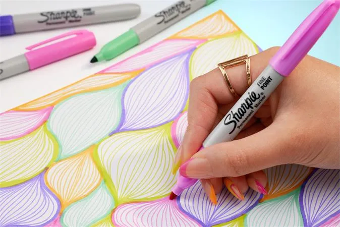 Permanentný popisovač, sada, 1 mm, kužeľový hrot, SHARPIE "Fine Point", 4 rôzne pastelové farby 2