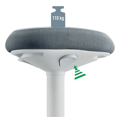 Balančná stolička na sedenie, ergonomická, LEITZ "Ergo Active", svetlosivá 4
