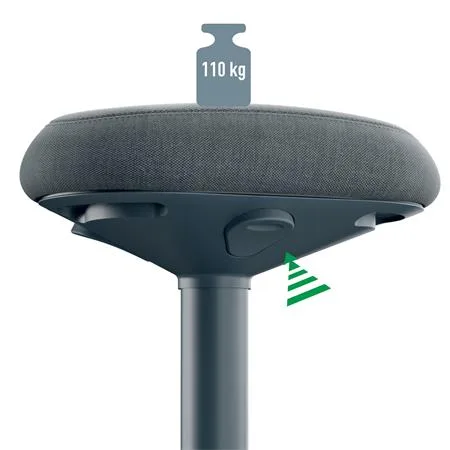Balančná stolička na sedenie, ergonomická, LEITZ "Ergo Active", tmavosivá 4