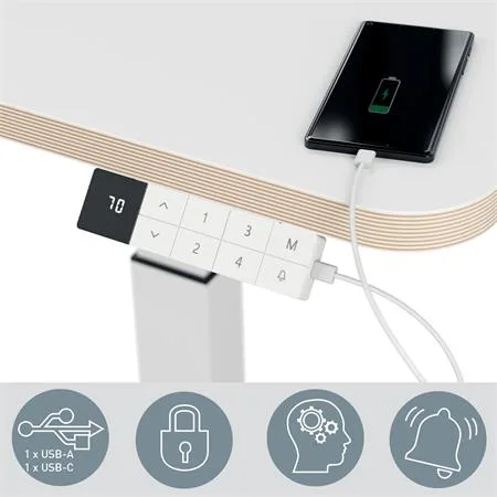 Výškovo nastaviteľný elektrický stôl, LEITZ "Ergo" 5