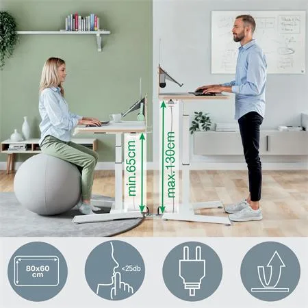 Výškovo nastaviteľný elektrický stôl, LEITZ "Ergo" 9