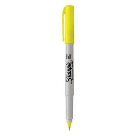 Permanentný popisovač, 0,5 mm, kužeľový hrot, SHARPIE "Ultra Fine Point", žltá 2