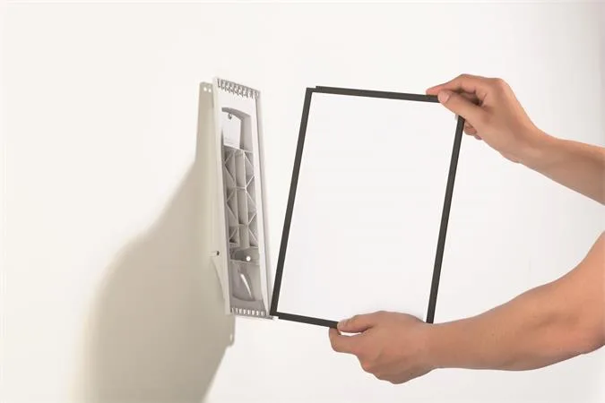 Držiak na prezentačné tabule, nástenný, 10 ks prezentačných tabúľ, DURABLE "SHERPA WALL", červená 3
