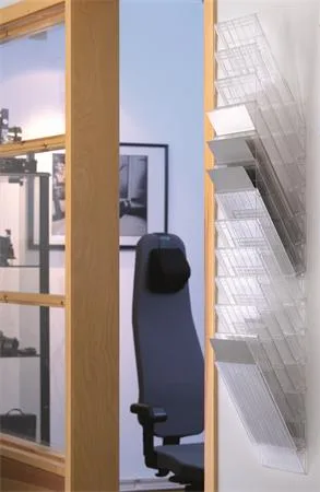 Stojan na prospekty, stojaci, nástenný, A4, DURABLE "FLEXIBOXX 12", priehľadná 2