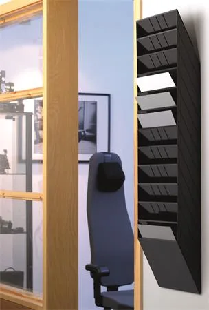 Stojan na prospekty, nástenný, stojaci, A4, DURABLE "FLEXIBOXX 12", čierna 2