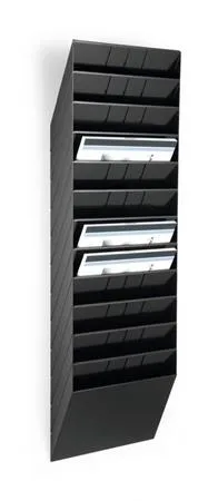 Stojan na prospekty, nástenný, ležiaci, A4, DURABLE "FLEXIBOXX 12", čierna 2