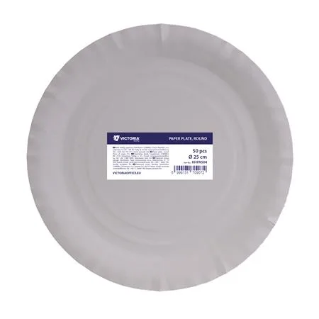 Papierový tanier, okrúhly, priemer: 25 cm, VICTORIA FACILITY 3