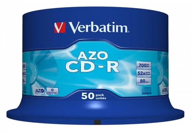 CD-R disk, Jewelcase, AZO, 700MB, 52x, 50 ks, cake box, VERBATIM "DataLife Plus" 2