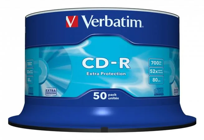 CD-R disk, 700 MB, 52x, 50 ks, cake box, VERBATIM "DataLife" 2